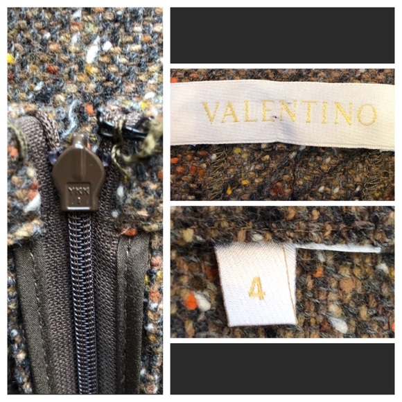 Valentino Brown Wool Tweed Trousers Size 4 - Picture 6 of 7